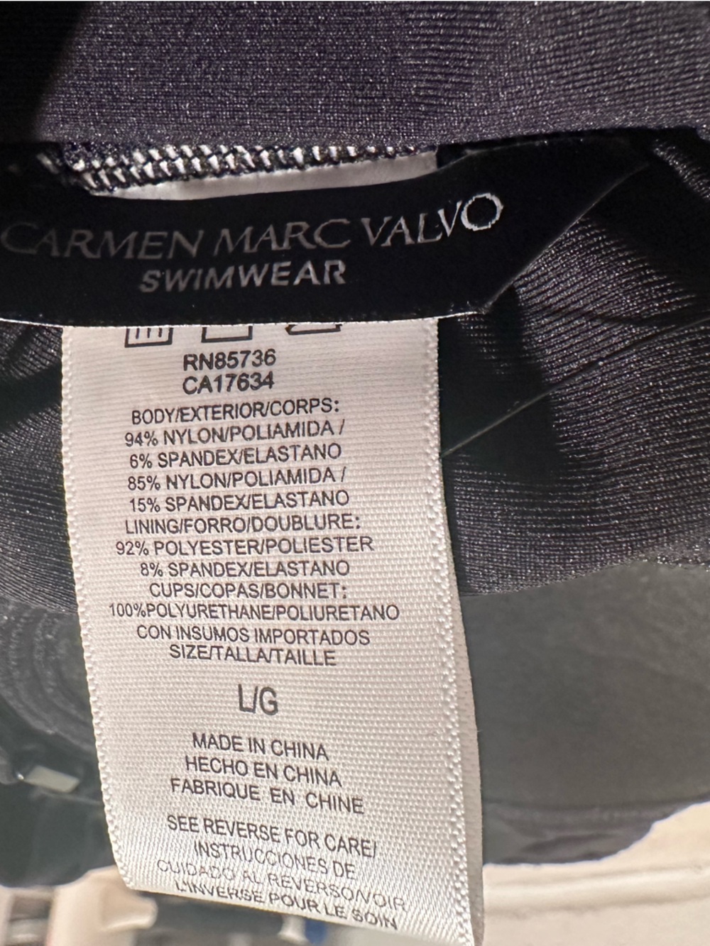 Carmen Marc Valvo Season Cruise Black Bandeau Halter Tie Bikini Top NWT - Picture 15 of 16
